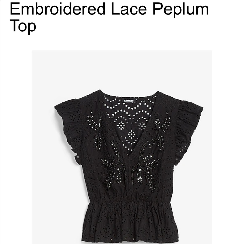 Express Embroidered Eyelet Flutter Beaded Open Sh… - image 1